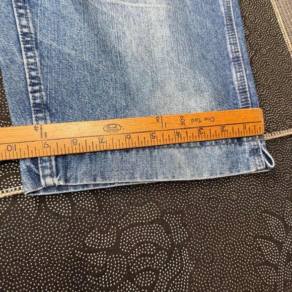 Vintage Lee Womens Size 14 Medium Blue Bermuda Carpenter capris Denim Casual - Picture 9 of 11